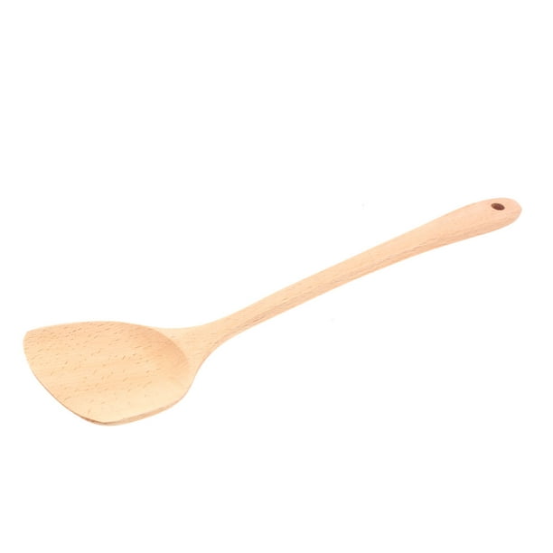 Wooden pecan stir-fry spatula